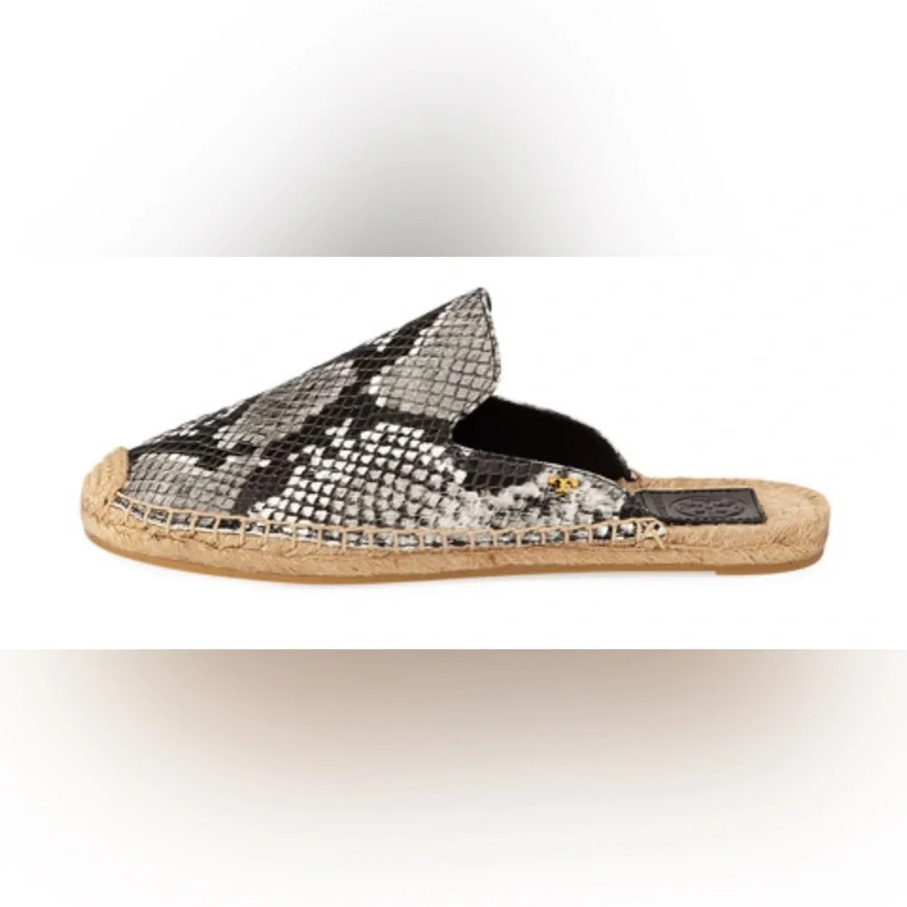 Tory Burch Max Snake-Print Espadrille Mule Size 6